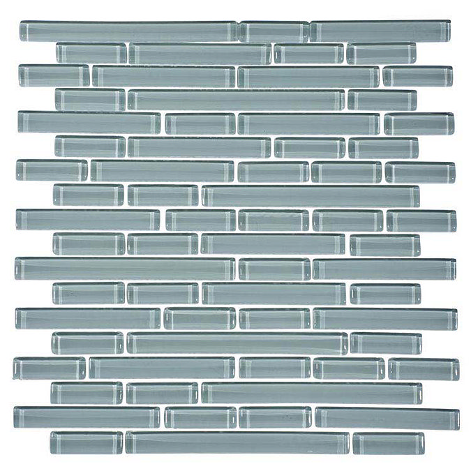 Quartz 1 White Glass Mosaic Tile Sheet (276x306mm) Large Image