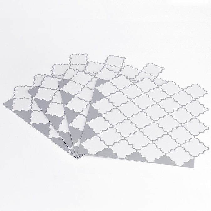 Quatrefoil Peel & Stick Backsplash Tiles - Pack of 4  In Bathroom Large Image