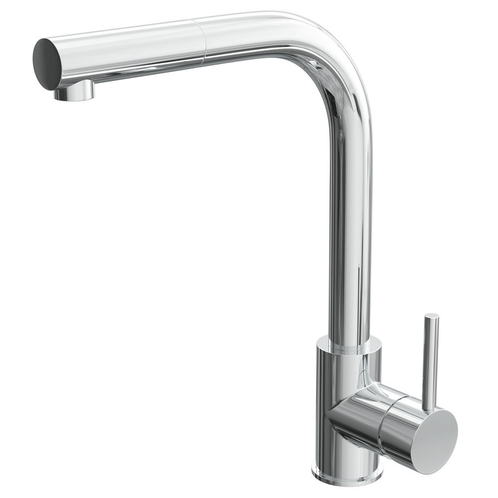 Quebec Modern Chrome Kitchen Sink Mono Mixer Tap With Pull Out Spray   Que007 L 