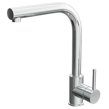Quebec Modern Chrome Kitchen Sink Mono Mixer Tap with Pull-Out Spray  Profile Large Image