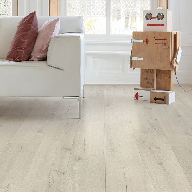 Quick-Step Bloom Plank LVT Click Vinyl - Cotton Oak White Blush