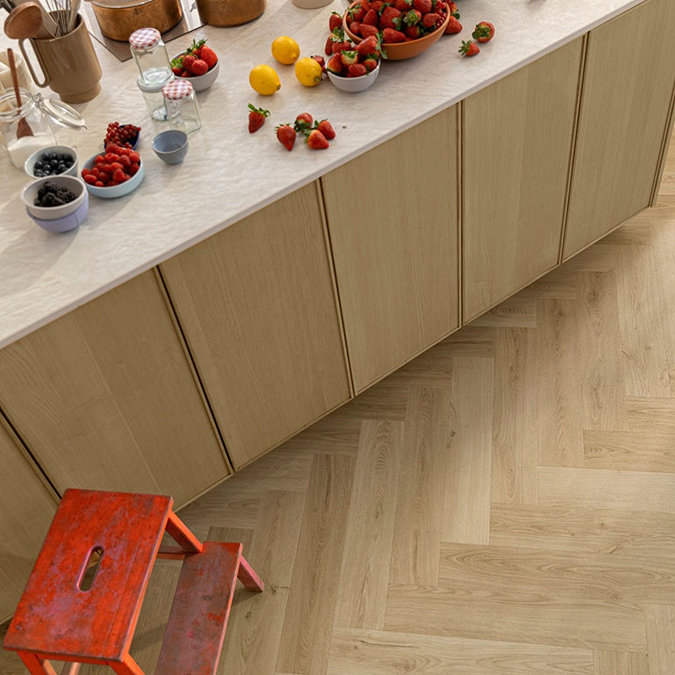 Quick-Step Ciro Herringbone LVT Click Vinyl - Botanic Beige