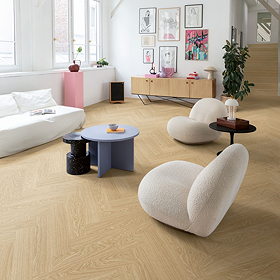 Quick-Step Ciro Herringbone LVT Click Vinyl - Pure Oak Blush