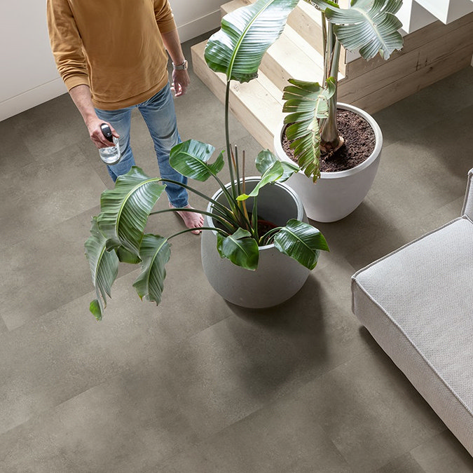 Quick-Step Illume Stone Effect LVT Click Vinyl - Cloudy Concrete