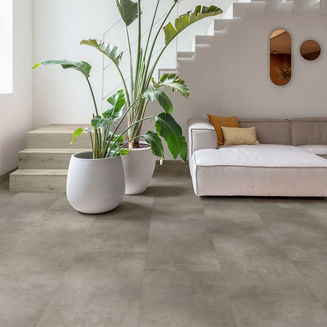 Quick-Step Illume Stone Effect LVT Click Vinyl - Cloudy Concrete