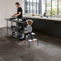 Quick-Step Muse Tile Stone Effect Laminate - Grey Slate
