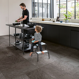 Quick-Step Muse Tile Stone Effect Laminate - Grey Slate