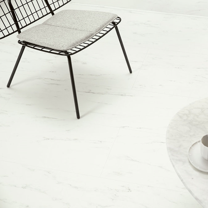 Quick-Step Oro Stone Effect LVT Click Vinyl - Marble Carrara White