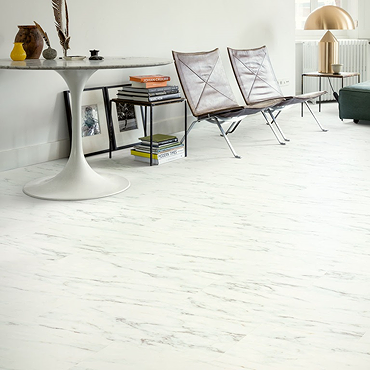 Quick-Step Oro Stone Effect LVT Click Vinyl - Marble Carrara White