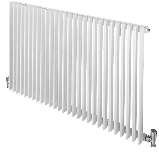 Quinn Adagio Single Column Radiator - Horizontal- White - 6 x Size Options Large Image