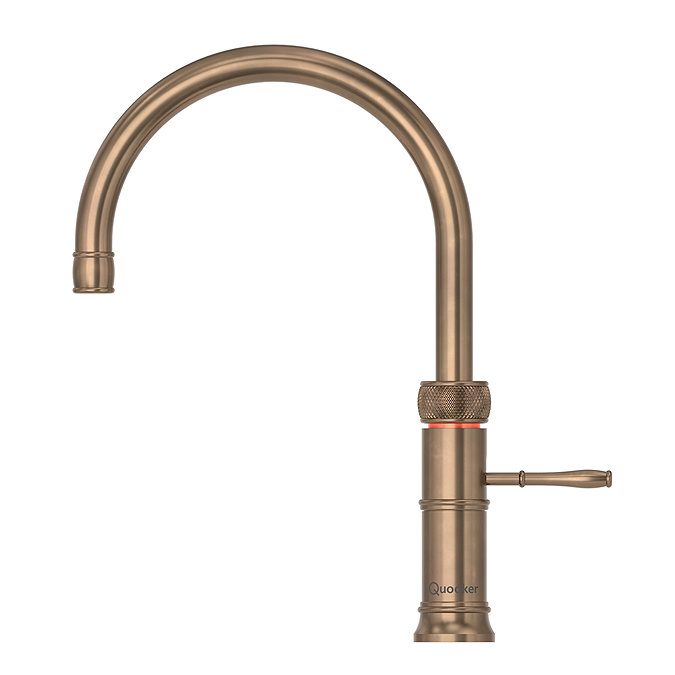 Quooker Classic Fusion Round Patinated Brass Tap with PRO3 Boiling Water Tank