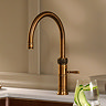 Quooker Classic Fusion Round Patinated Brass Tap with with Combi+ Boiling Water Tank