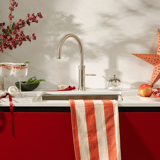 Quooker Classic Fusion Round Stainless Steel Tap with PRO3 Boiling Water Tank