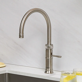 Quooker Classic Fusion Round Stainless Steel Tap with PRO3 Boiling Water Tank
