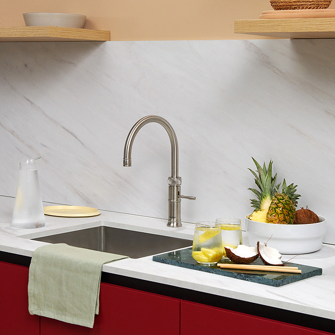 Quooker Classic Fusion Round Stainless Steel Tap with with Combi+ Boiling Water Tank