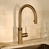 Quooker Flex Pull Out Hose Patinated Brass Tap with PRO3 Boiling Water Tank
