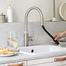Quooker Flex Pull Out Hose Stainless Steel Tap with Combi+ Boiling Water Tank