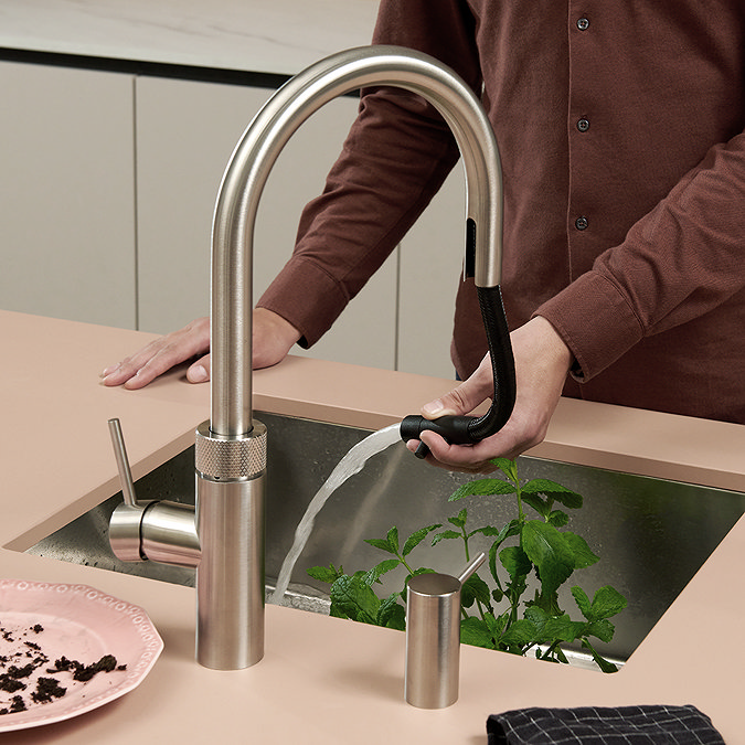 Quooker Flex Pull Out Hose Stainless Steel Tap with PRO3 Boiling Water Tank