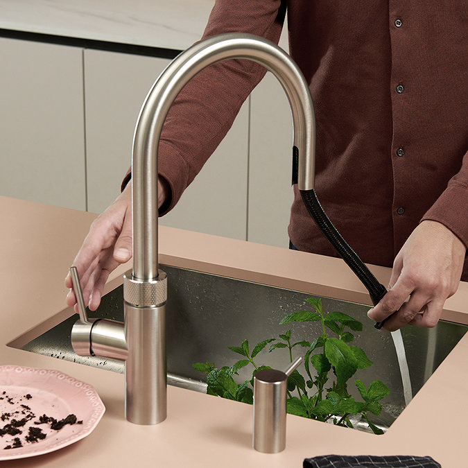 Quooker Flex Pull Out Hose Stainless Steel Tap with PRO3 Boiling Water Tank