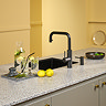 Quooker Flex Square Pull Out Hose Black Tap with Combi+ Boiling Water Tank