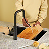 Quooker Flex Square Pull Out Hose Black Tap with PRO3 Boiling Water Tank
