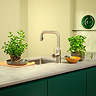 Quooker Flex Square Pull Out Hose Stainless Steel Tap with Combi+ Boiling Water Tank