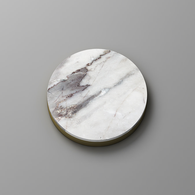 Radius Basin Tap Insert Disc - Arctic White Marble Effect