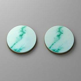 Radius Bath Tap Insert Plates (Pair) Emerald Marble Effect