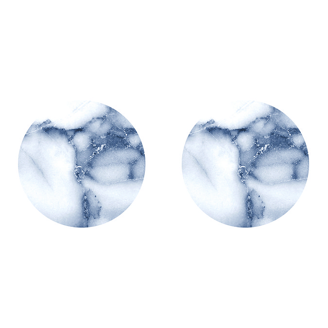 Radius Bath Tap Insert Plates (Pair) Indigo Marble Effect