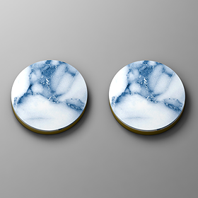 Radius Bath Tap Insert Plates (Pair) Indigo Marble Effect