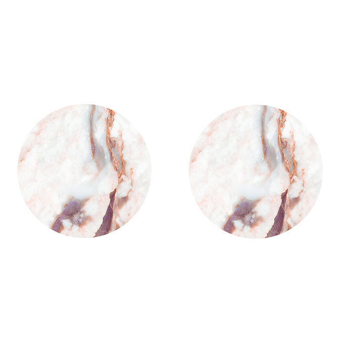 Radius Bath Tap Insert Plates (Pair) Terracotta Marble Effect
