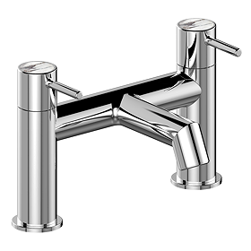 Radius Custom Chrome Bath Filler Tap Arctic White Marble Effect