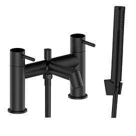 Radius Custom Matt Black Bath Shower Mixer Tap Gloss Black