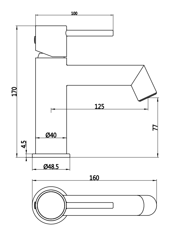 Radius Mono Basin Mixer Tap - Brushed Brass