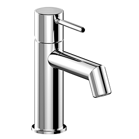 Radius Custom Chrome Mono Basin Mixer Tap - Brushed Brass