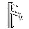 Radius Custom Chrome Mono Basin Mixer Tap - Jet Black Marble Effect