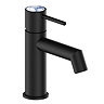 Radius Custom Matt Black Mono Basin Mixer Tap - Indigo Marble Effect