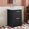 Floor Standing Vanity Unit with Chrome Handles - W600 x D445mm
