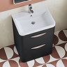 Floor Standing Vanity Unit with Chrome Handles - W600 x D445mm