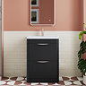 Floor Standing Vanity Unit with Chrome Handles - W600 x D445mm