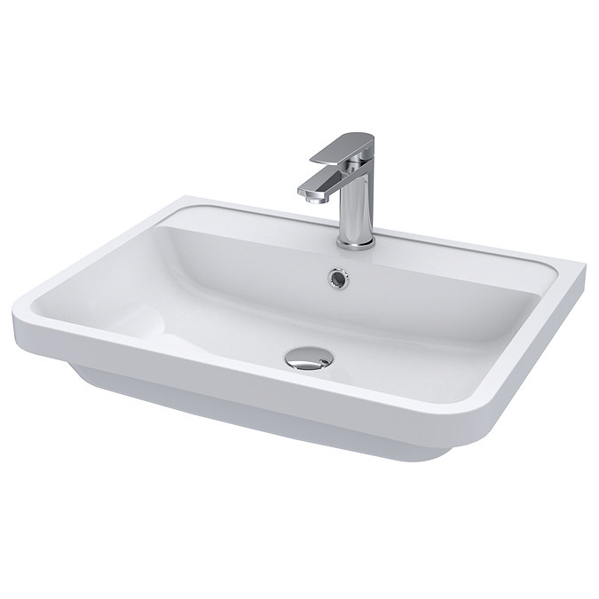 Radius Wall Hung 2 Drawer Vanity Unit with Chrome Handles W600 x D445mm – Satin Green