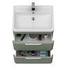 Radius Wall Hung 2 Drawer Vanity Unit with Chrome Handles W600 x D445mm – Satin Green