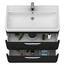 Radius Wall Hung 2 Drawer Vanity Unit with Chrome Handles W800 x D450mm – Soft Black