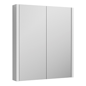 Radius White Minimalist Mirror Cabinet with 2 Doors W617 x D110mm