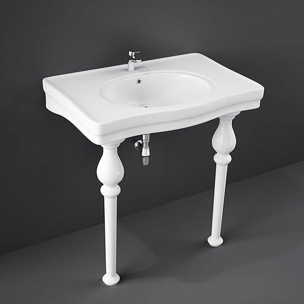 RAK 85cm Alexandra Console Basin inc. Ceramic Legs at Victorian Plumbing UK