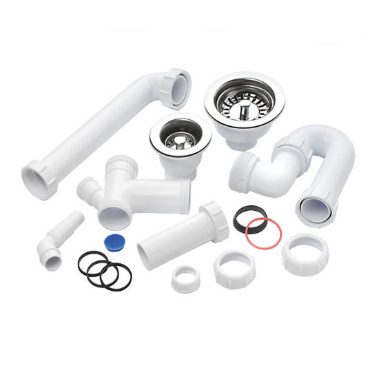 RAK - 90 & 60mm Basket Strainer Waste and Plumbing Kit for Rustique Sink Large Image