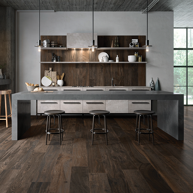 RAK Circle Wood Brown Tiles 195 x 1200mm