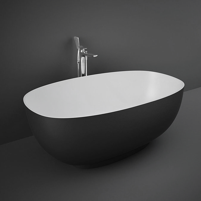 RAK Cloud Matt Black Freestanding Bath (1400 x 753mm)