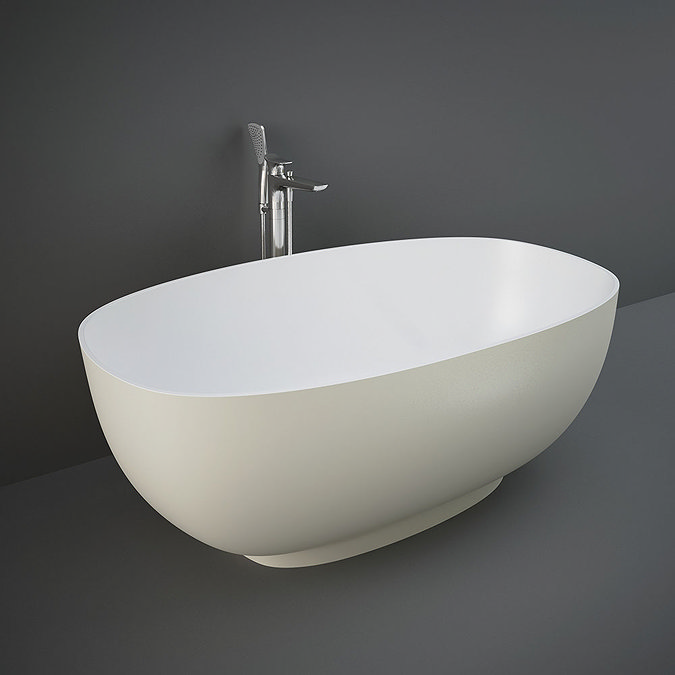 RAK Cloud 1400 x 753mm Freestanding Bath - Matt Greige Large Image