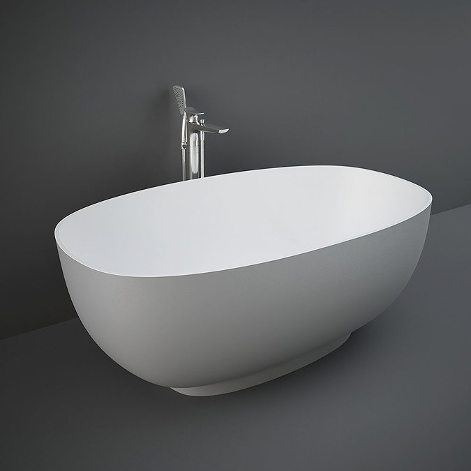 RAK Cloud 1400 x 753mm Freestanding Bath - Matt Grey Large Image